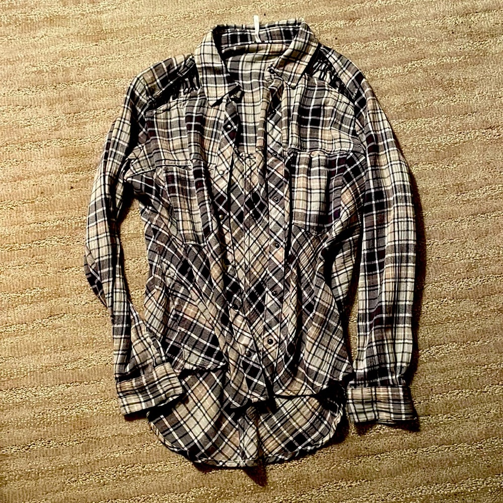 Free People plaid top